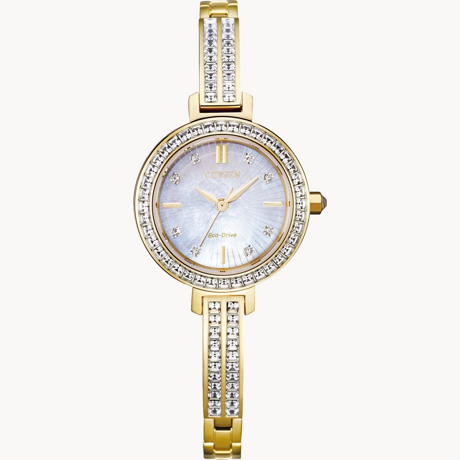 Đồng Hồ Citizen Silhouette Crystal Nữ Vàng Bạc